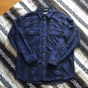 Vintage Black And Blue Button Down Field Master XL